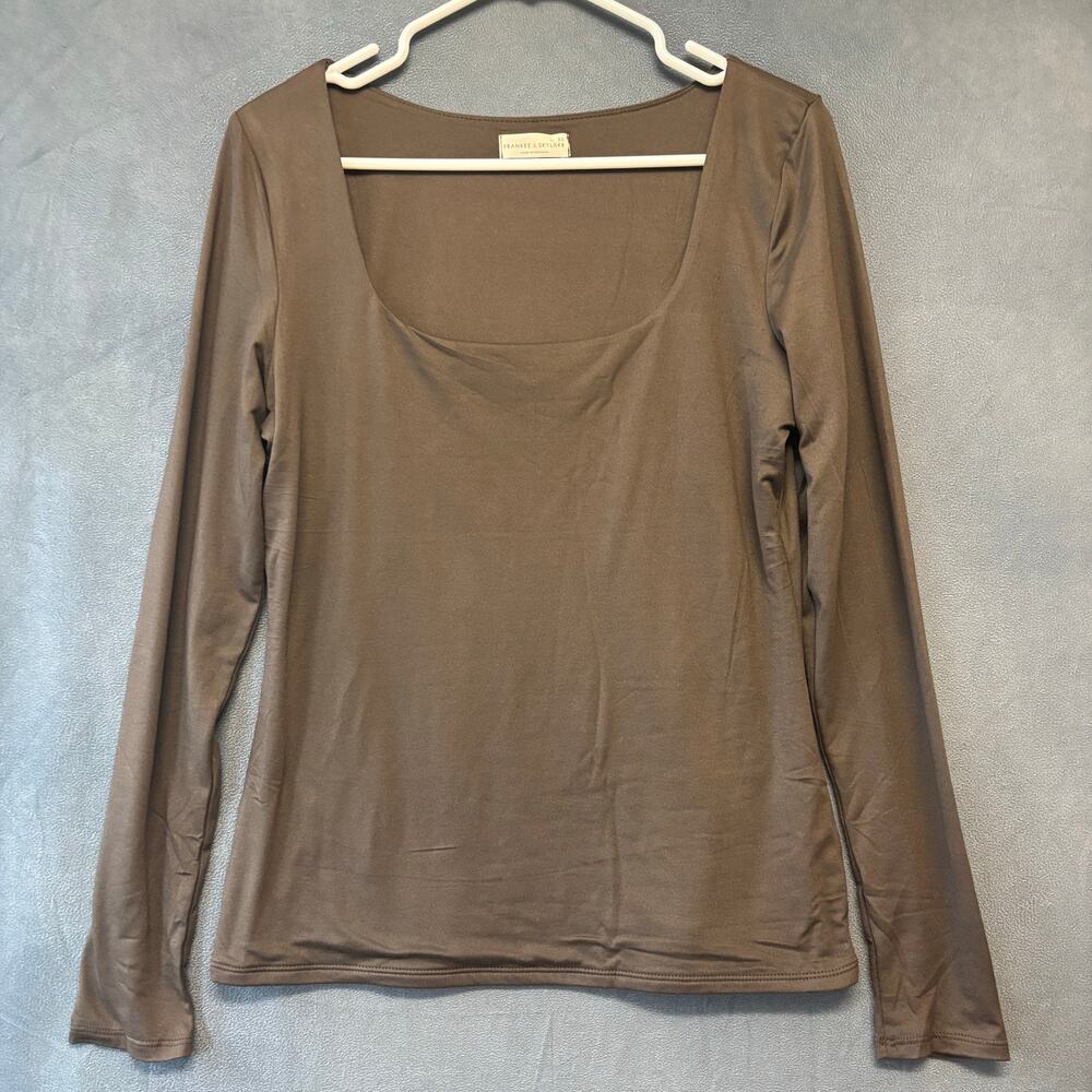 Frankee & Skylar Long Sleeve Blouse Preppy Everyday Office Work XL Skater